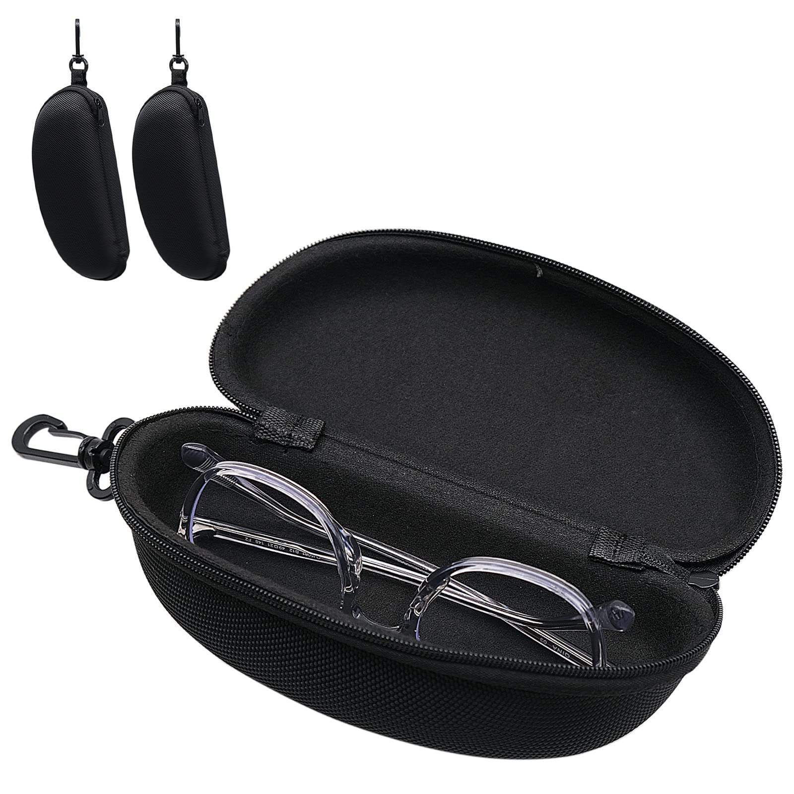 Custodia Rigida Per Occhiali Da Cintura - Porta Lenti Nero Con Chiusura A Cerniera Per Sicurezza E Lavoro