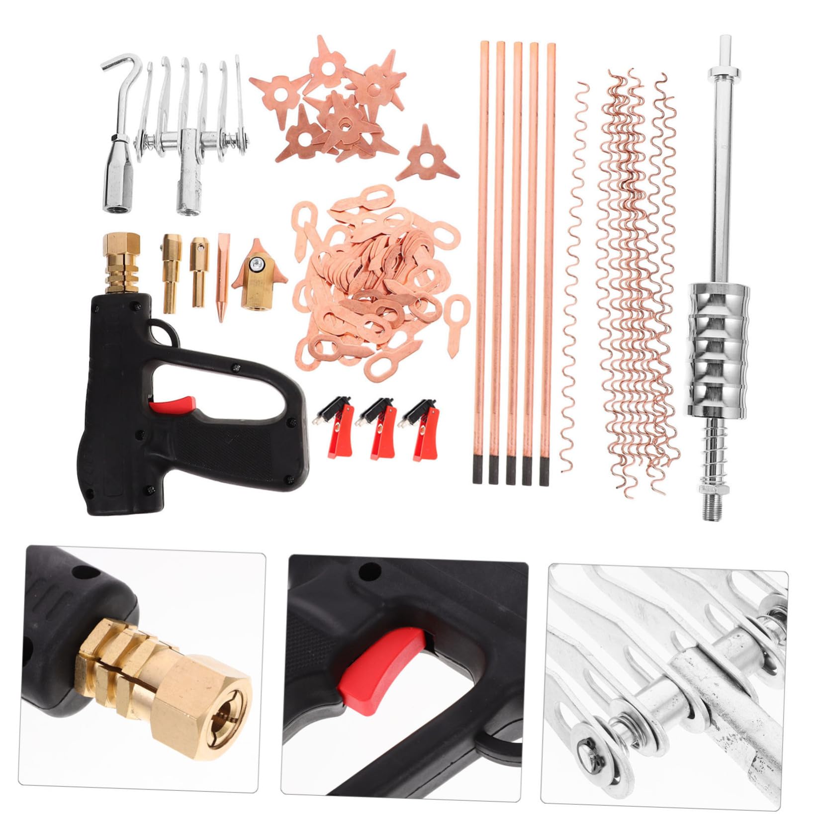 PartyKindom Kit Extractor de Abolladuras para Carrocería de Coche 86 Piezas Hierro Resistente Bricolaje Reparación Automotriz Profesional Extracción de Golpes y Pinchazos