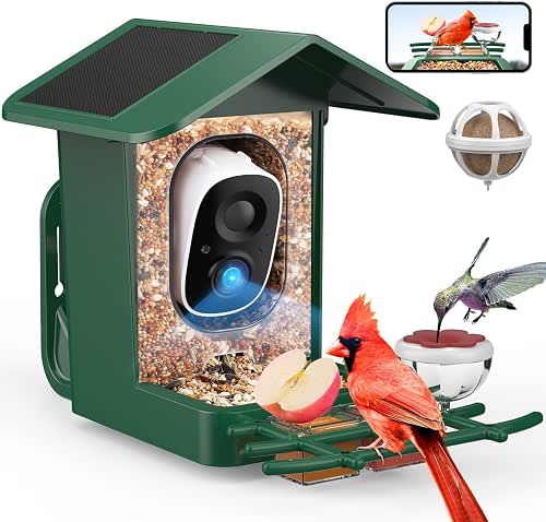 PeckCam Bird Feeder with Camera Solar Powered, AI Identify &