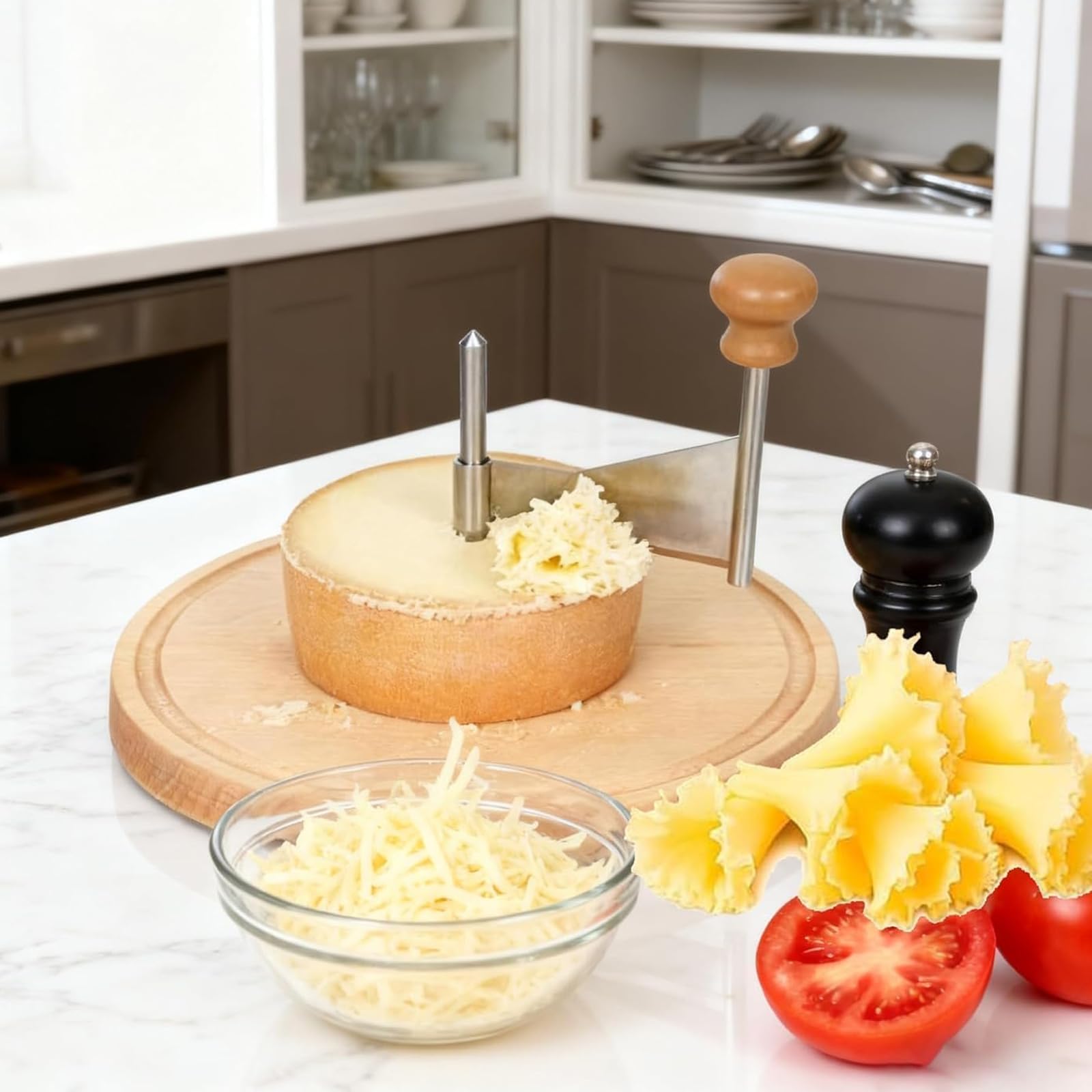 Käse-Lockenwickler aus Eichenholz mit Deckel, Käserasierer Schneider für Hartkäse, Schokolade & Butter, dekoratives Werkzeug für Charcuter-Bretter