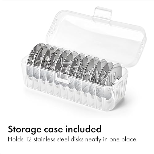 Miniatura 7 de OXO Good Grips Juego de Prensa para Galletas de 14 Piezas, Prensa para Galletas con 12 Discos de Acero Inoxidable y Estuche de Almacenamiento,