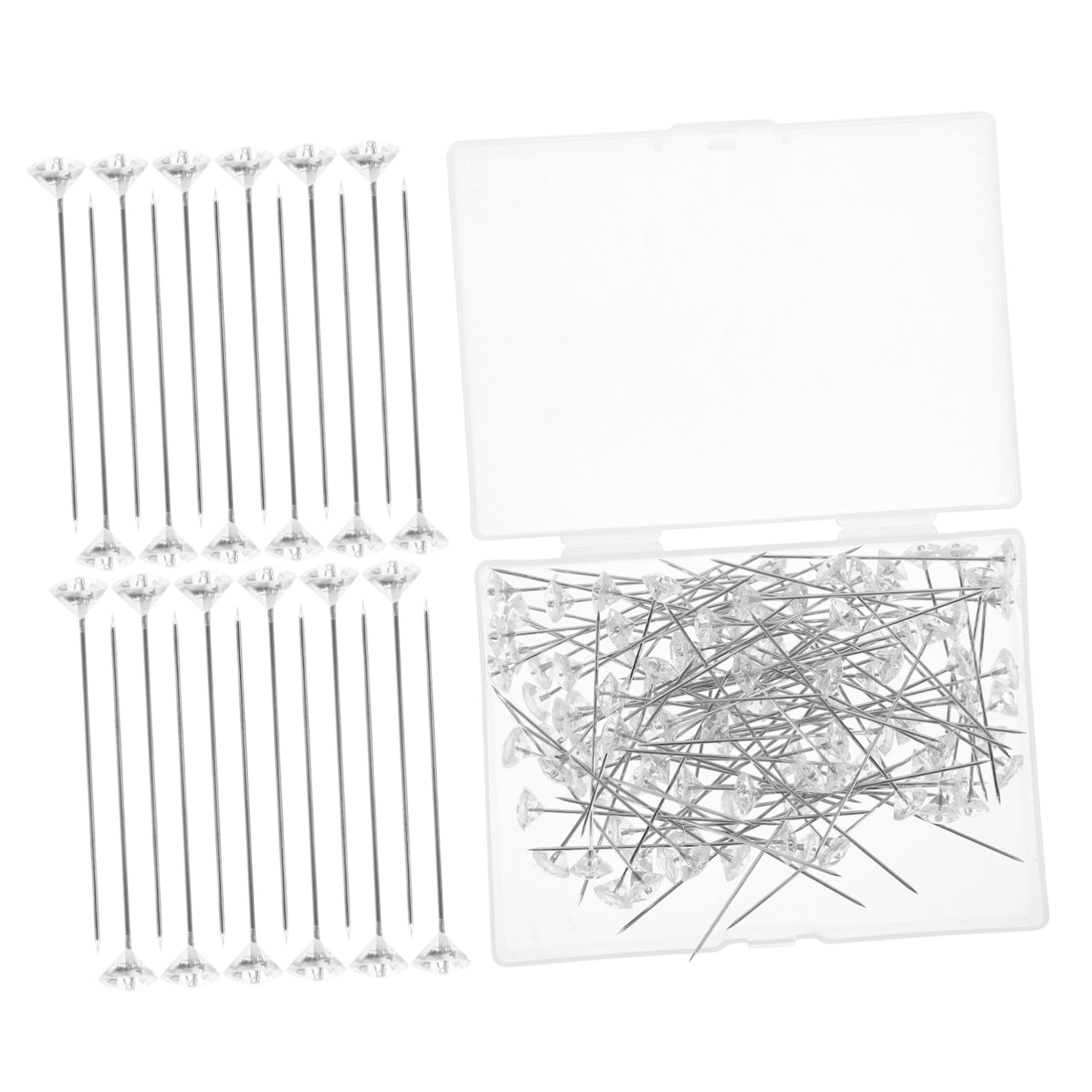 ERINGOGO Delicate Crystal Diamond Brooch Pins 100pcs Bouquet Accessories for Quilting Knitting Sewing Supplies