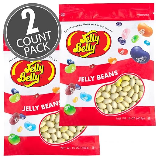 Jelly Belly Buttered Popcorn Jelly Beans - 2 Pounds in Resealable Bags (2 x 16 Ounces) - Genuine, Official, Straight from the Source