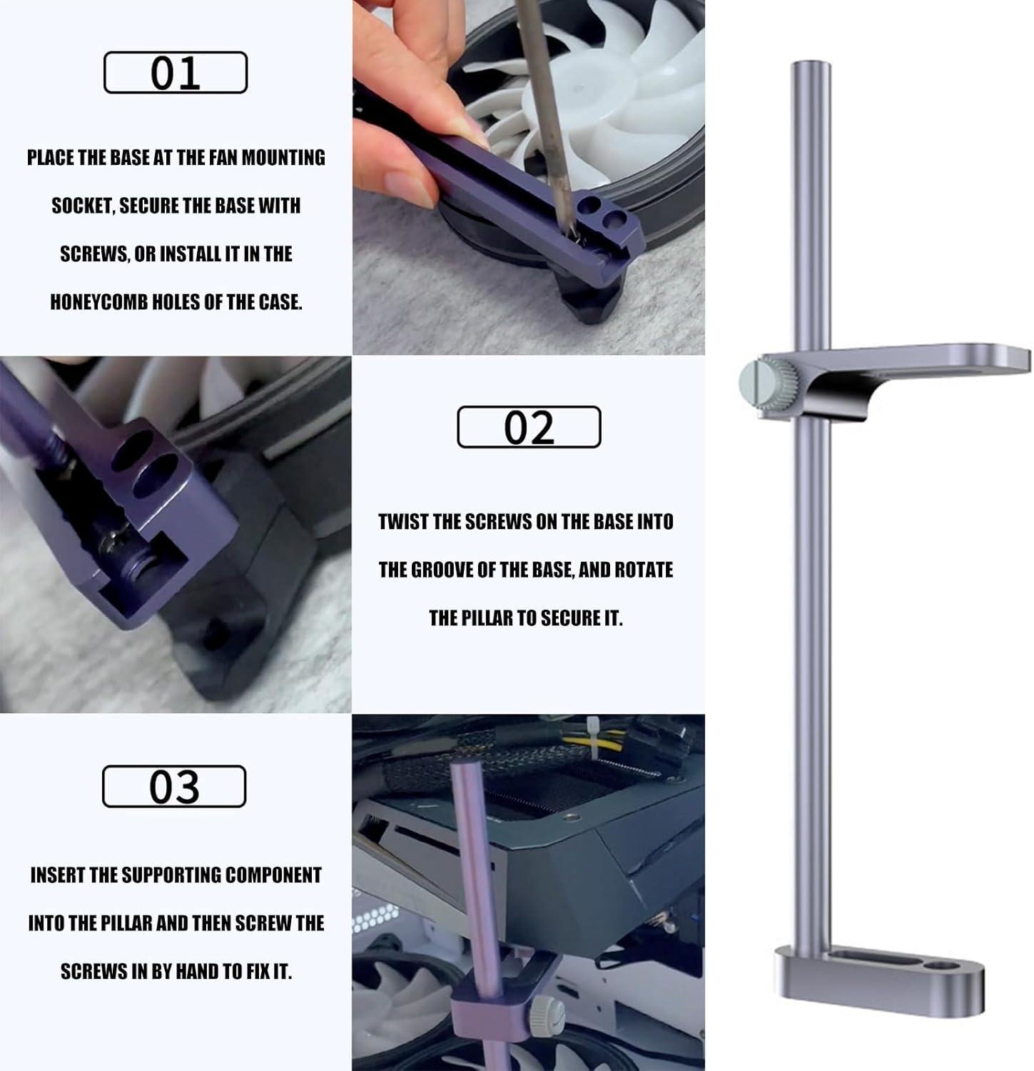 ordinarYone Aluminum GPU Bracket For Seamlessly Case Installation Height Adjustable And Anti Sag Design