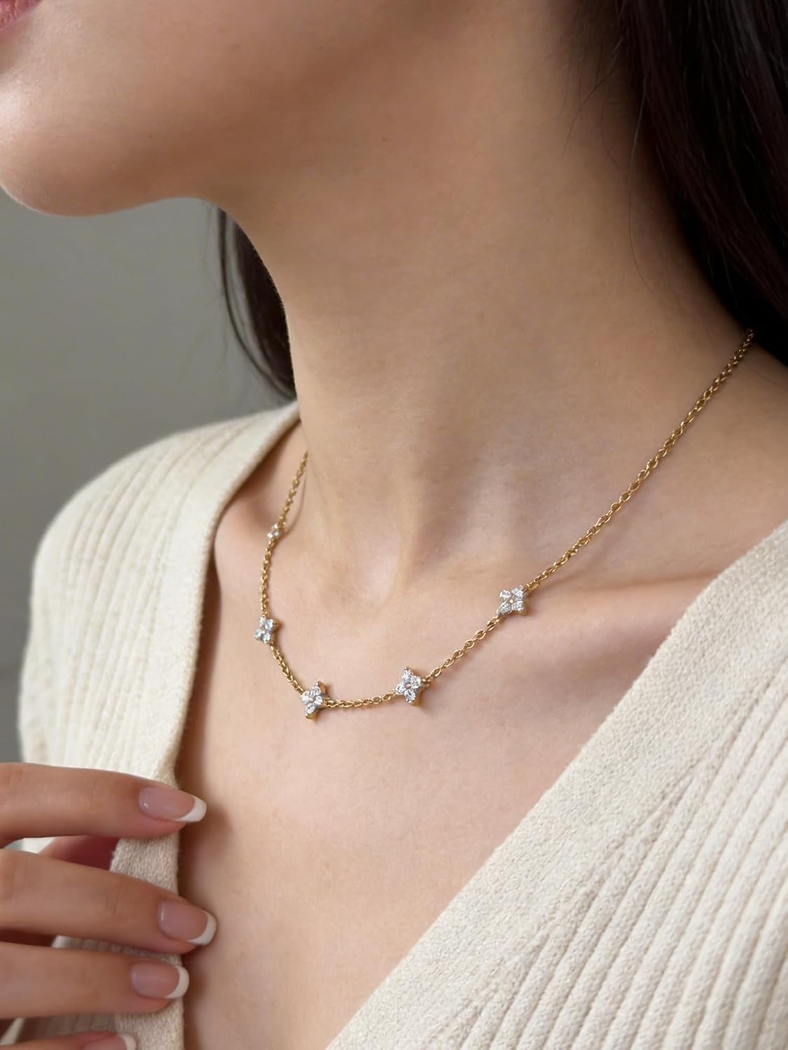 Gold Necklaces for Women Trendy, Dainty Tarnish Free 14K Gold Plated Layered Cute Choker Necklace Stack Jewelry