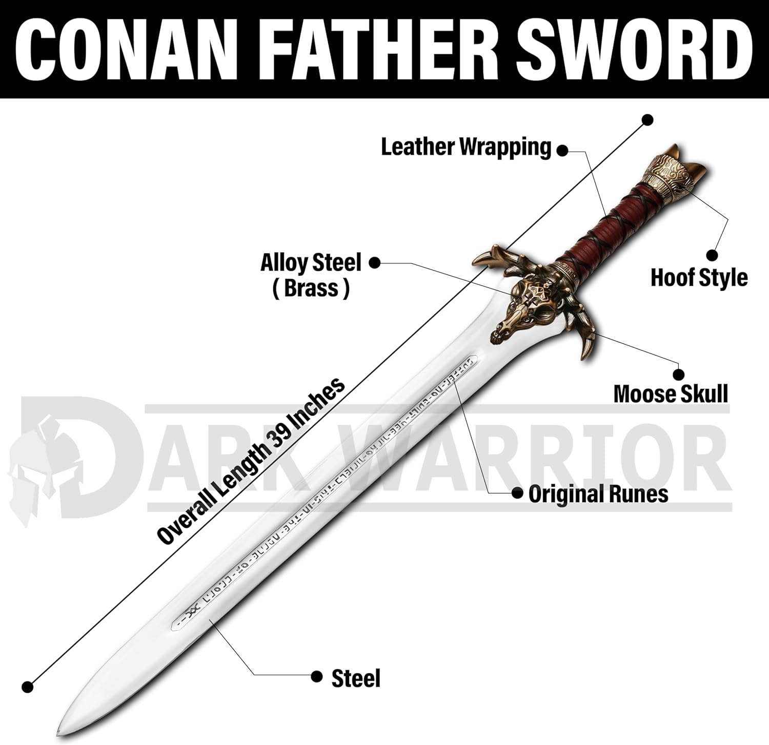 Handmade Conan The Barbarian Father's Sword Conan The Barbarian Atlantean Sword Real Conan The Barbarian Father Sword Conan Atlantean Sword Conan Sword 1095 High Carbon Steel viking sword real sword.