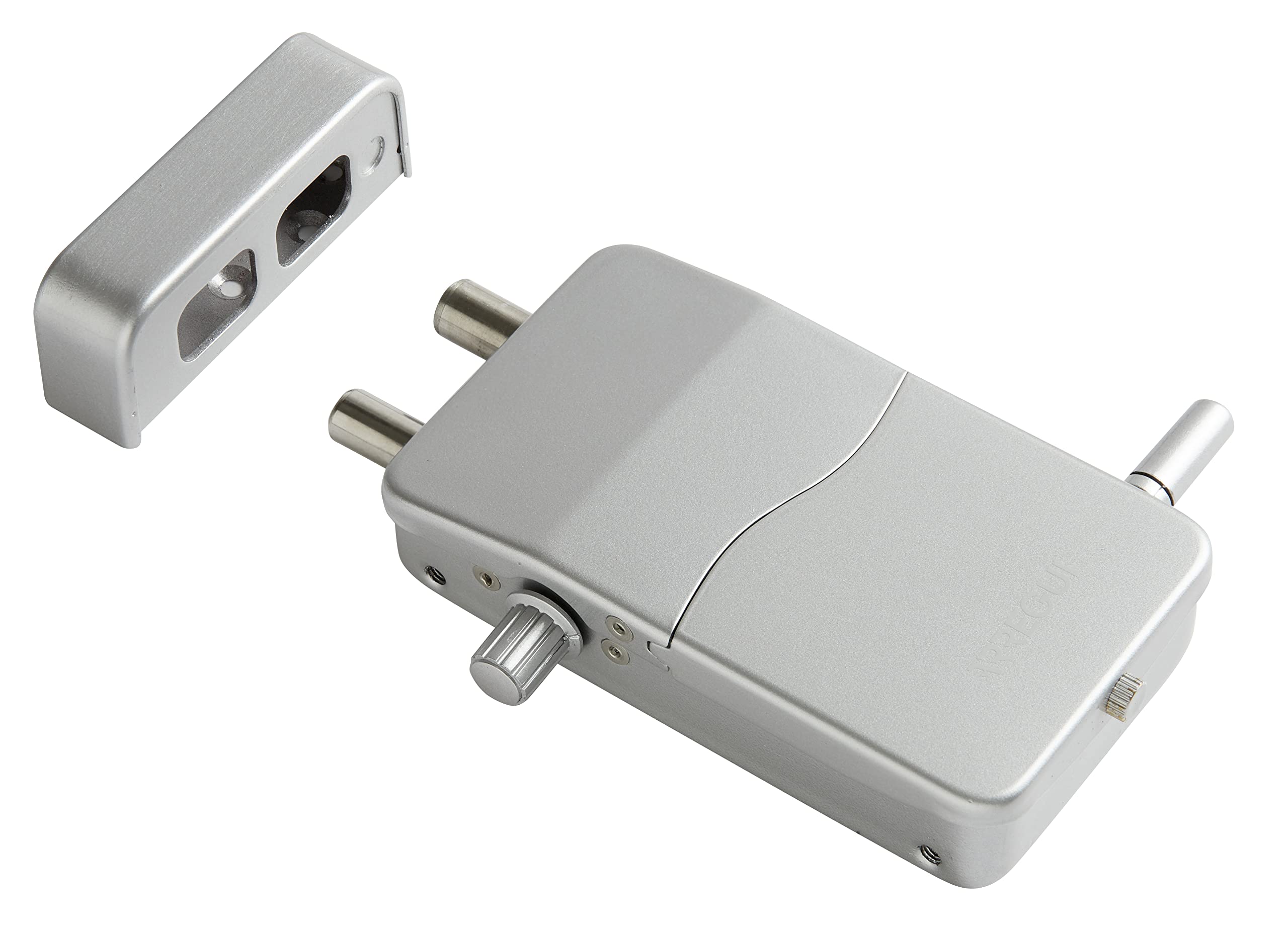 ARREGUI CI10P-AL Serratura di Sicurezza Invisibile per Porta con Allarme Antifurto | 4 Telecomandi | Serratura Elettronica per Porta | Serratura Wireless | Catenaccio Interno | Argento