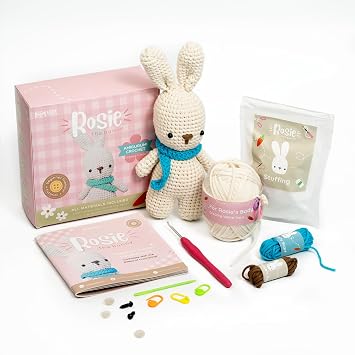 Mira HandCrafts Complete Crochet Kit - Boho Rabbit Design, Knit Loom, Kids & Adults Beginner Kit - Step-by-Step Video Tutorial