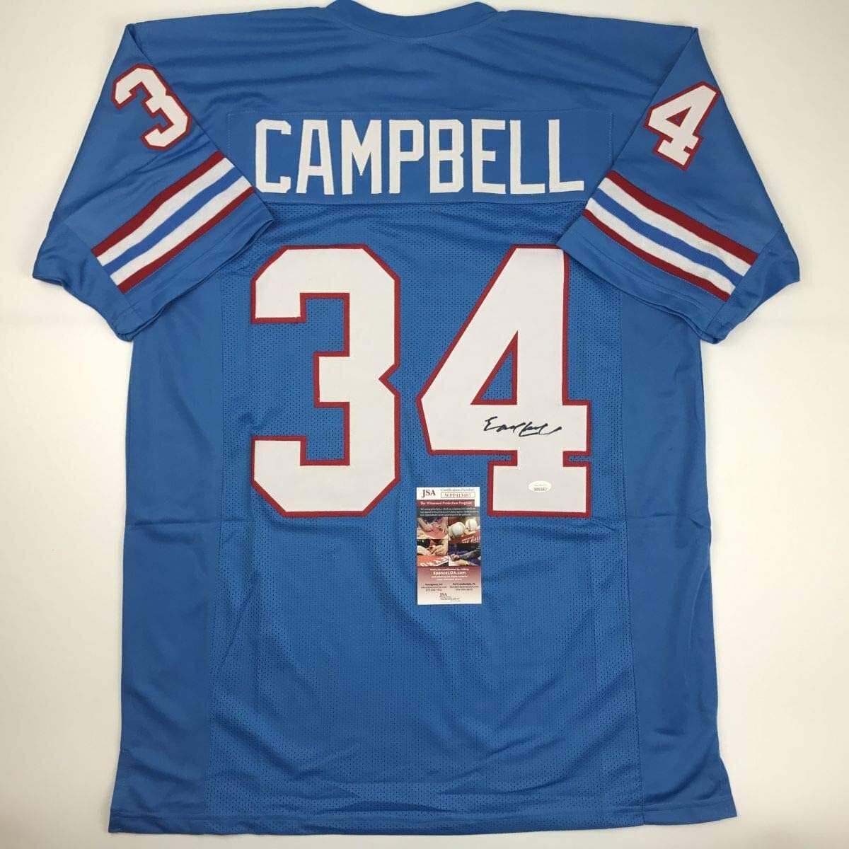 Campbell Jersey Custom Houston Oilers Jersey Blue Football Jersey