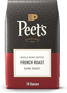 Peet's Coffee, Dark Roast Whole Bean Coffee, 100% Arabica Coffee - French Roast 18 Ounce Bag