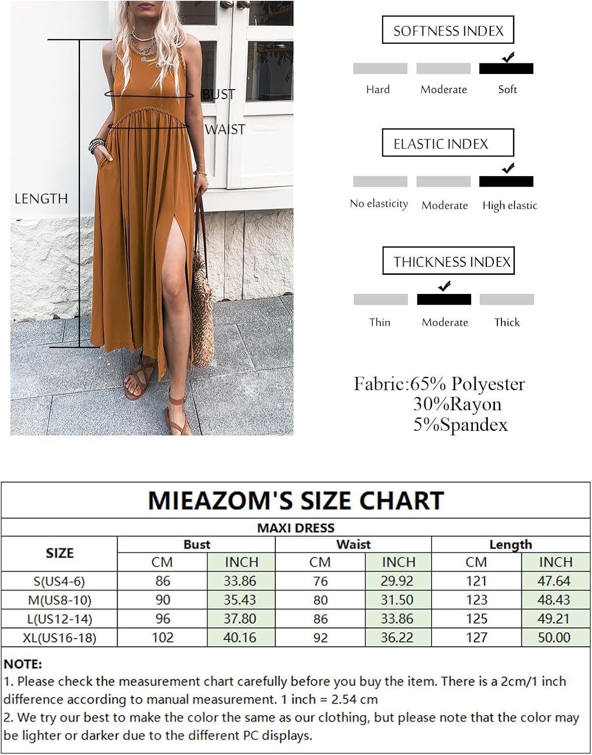 Women's Maxi Dress Summer Sleeveless Crewneck Swing Sundress Casual Loose Long Dresses with Pockets - Image 6