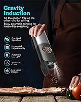 Vista 4 de Ultrean Molinillo de Pimienta Recargable, Molinillo de Sal y Pimienta por Gravedad con 6 Niveles de Grosor Ajustables, Luz LED, Operación Automática