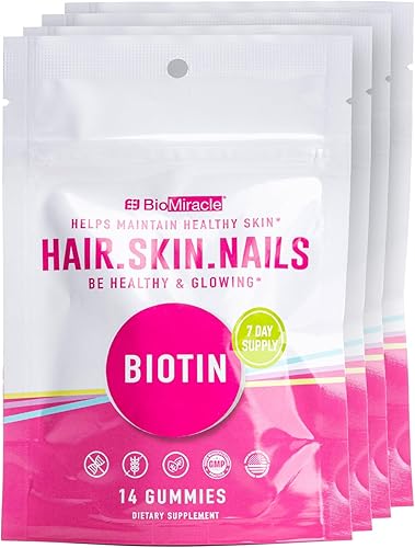 BioMiracle Gomitas para cabello, piel, uñas, 14 unidades (paquete de 4)