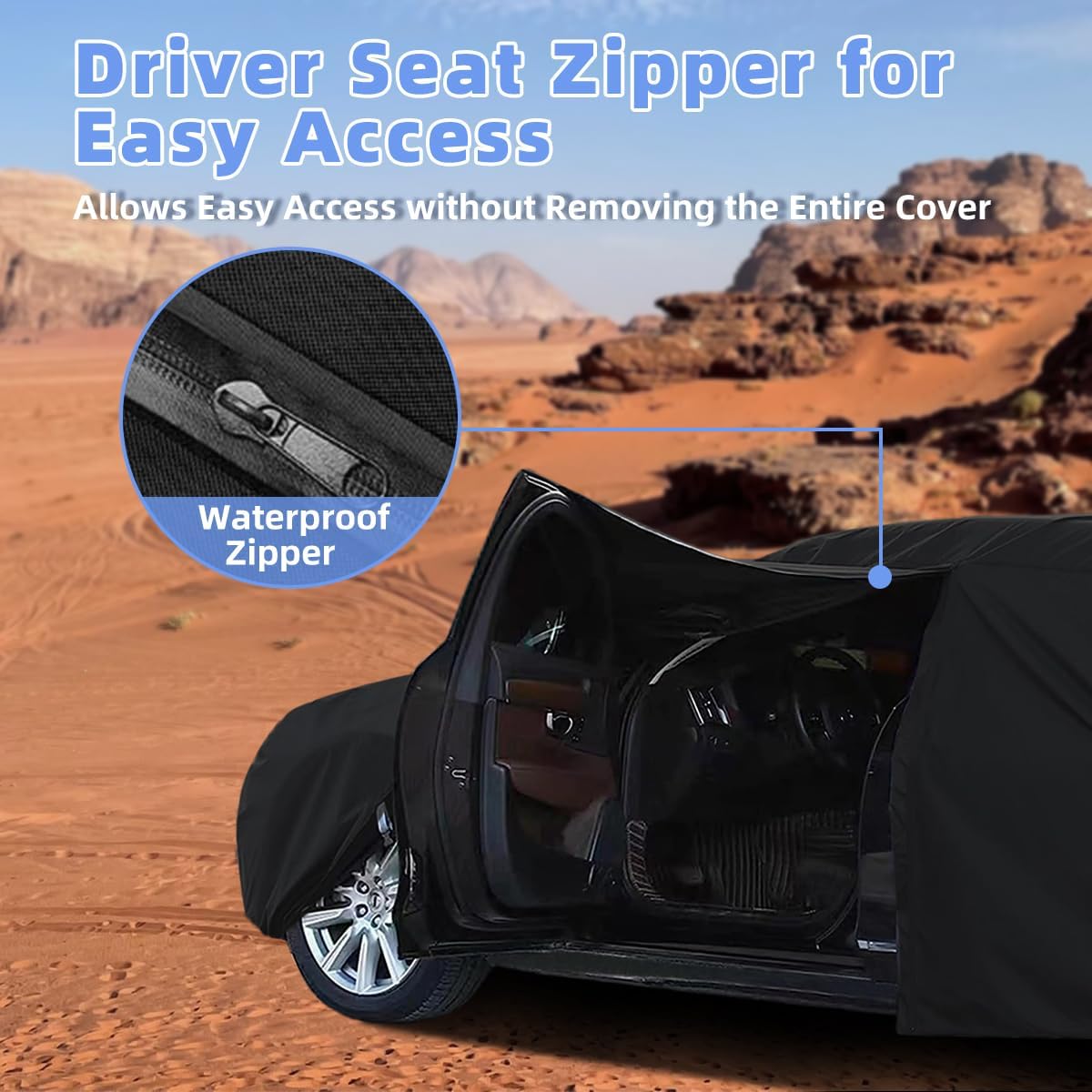 Heavy Duty Truck Cover Waterproof All Weather, Outdoor Pickup Cover fit for Ford F150 Waterproof 4 Door, fits Chevrolet, Silverado, Dodge Ram 1500, Toyota Tacoma Length Up to 250"