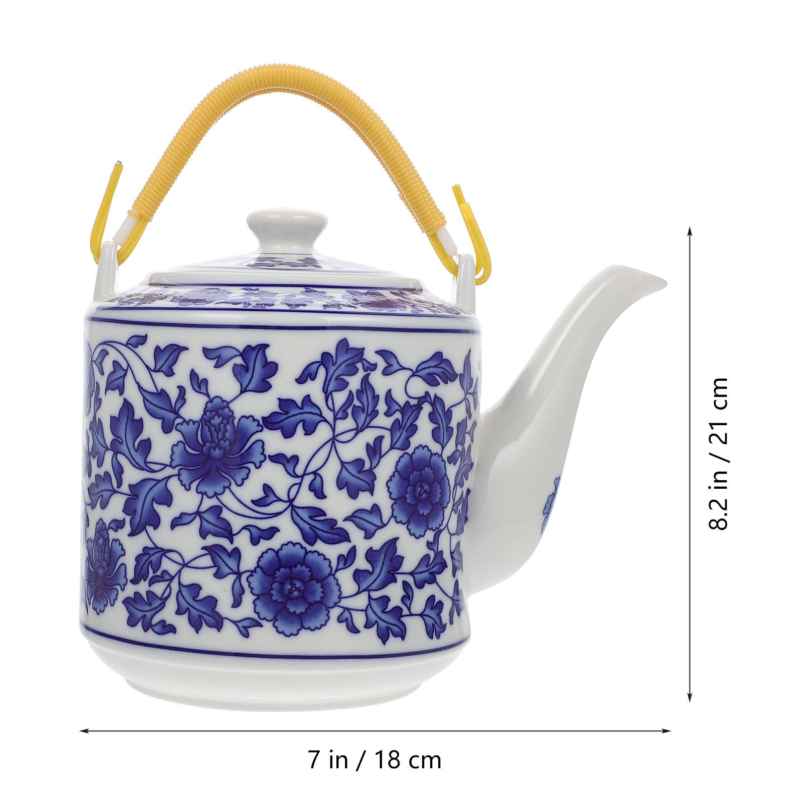 SHINEOFI Théière Chinoise en Céramique 2l Grosse Capacité, Style Chinois, Facile à Ranger et Polyvalente pour Bureau et Maison
