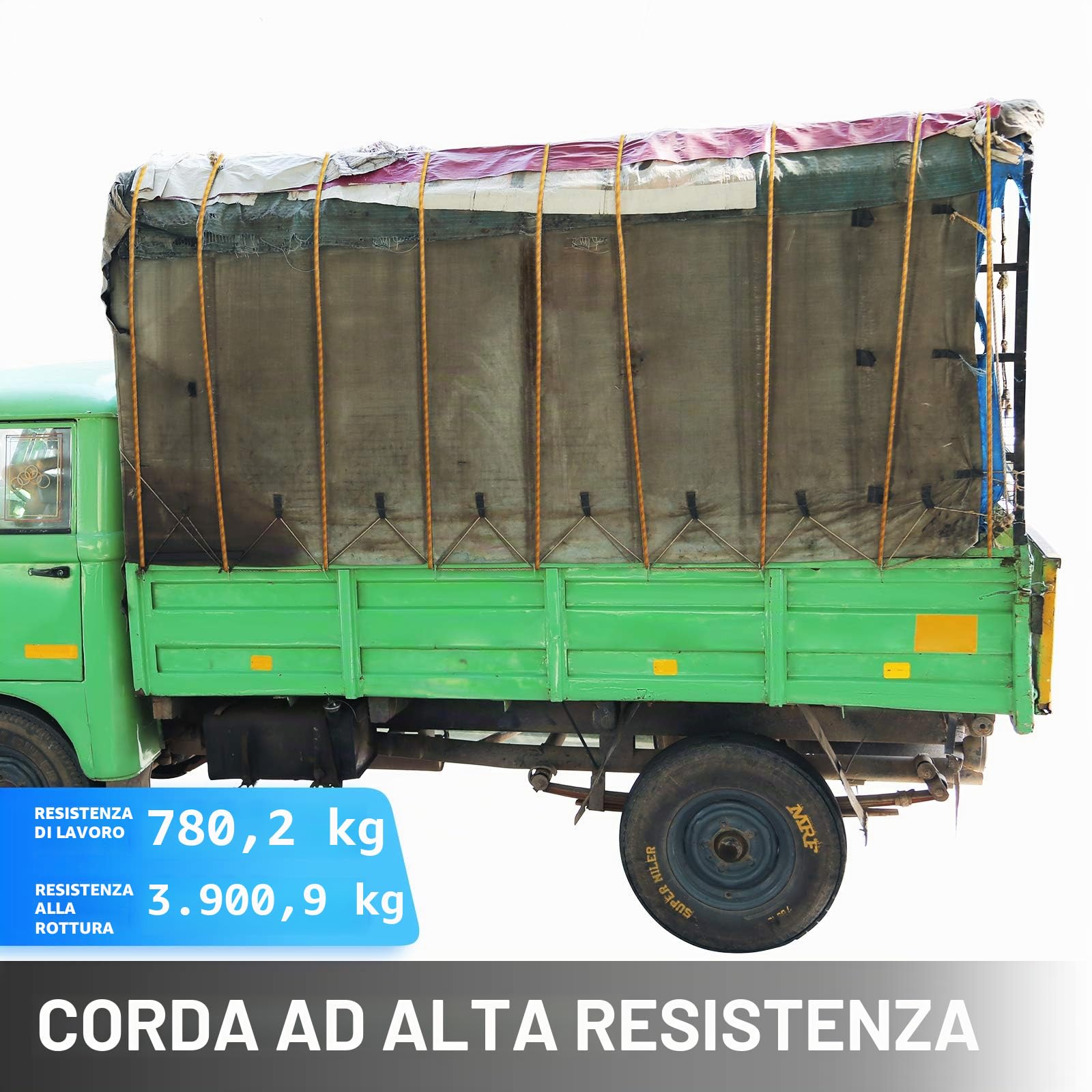 VEVOR Corda in poliestere a doppia treccia da 14 mm 61 m di corda in nylon, corda in nylon ad alta resistenza per potatori, giardinieri, marinai e attività quotidiane