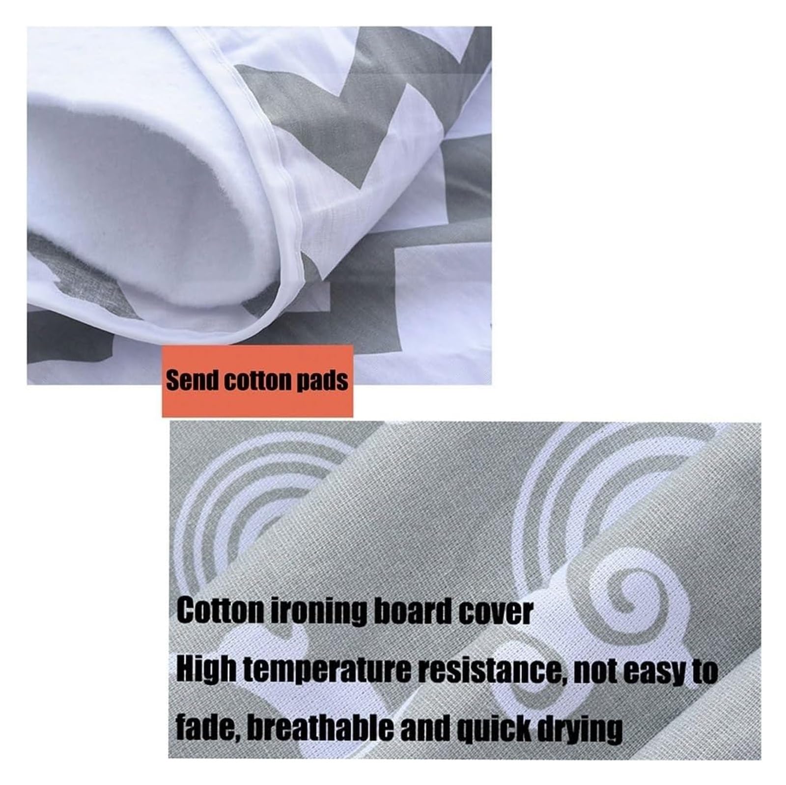 Funda for Tabla de Planchar con Relleno, Funda de Repuesto estándar, Antiadherente, Resistente a Quemaduras y Manchas, Borde elástico.(E)
