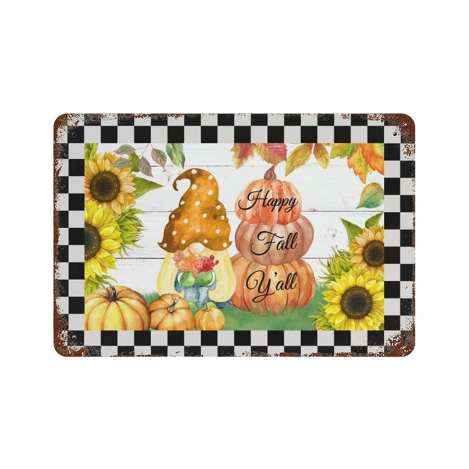 Pancarte en métal d'automne panneau décoratif pour garage et salle de jeux