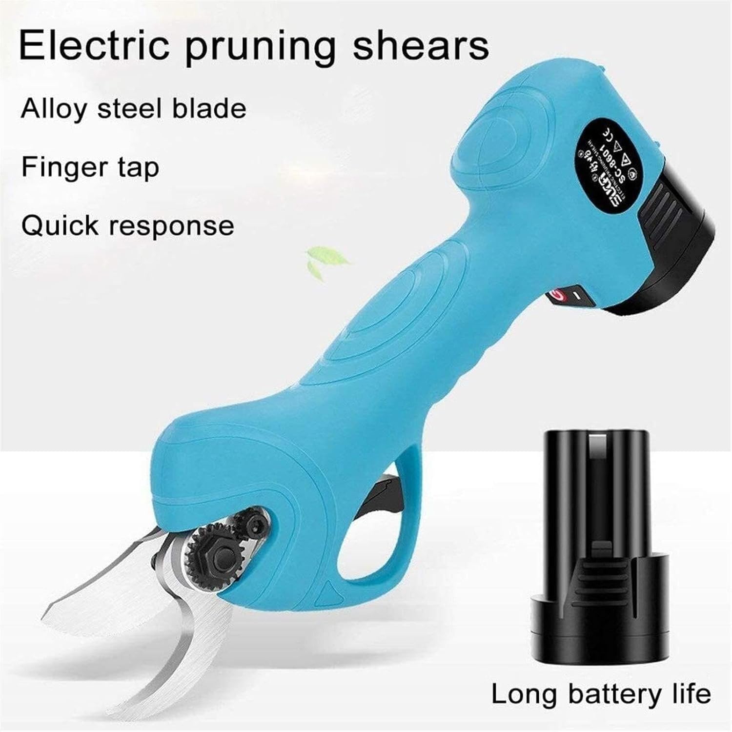 Professional Electric Pruning Shears, 16.8V Li-ion Rechargeable Cordless Secateur, 25mm Cutting Diameter, Sharp Tungsten Steel Blade, 600W Power