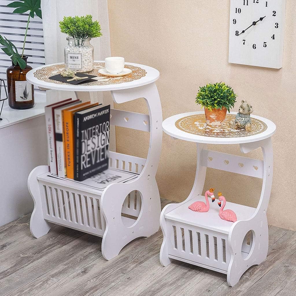 Nightstand Creative Bedside Table Modern Minimalist Nordic Bedside Table Bedroom Small Round Table Living Room Coffee Table Bedside End Table (Size : Small) (Large)