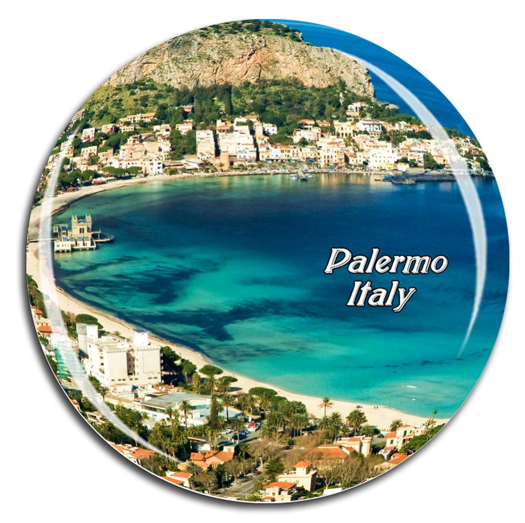 Weekino Italy Mondello Palermo Sicily Fridge Magnet 3D Crystal Glass Tourist City Travel Souvenir Collection Gift Strong Refrigerator Sticker