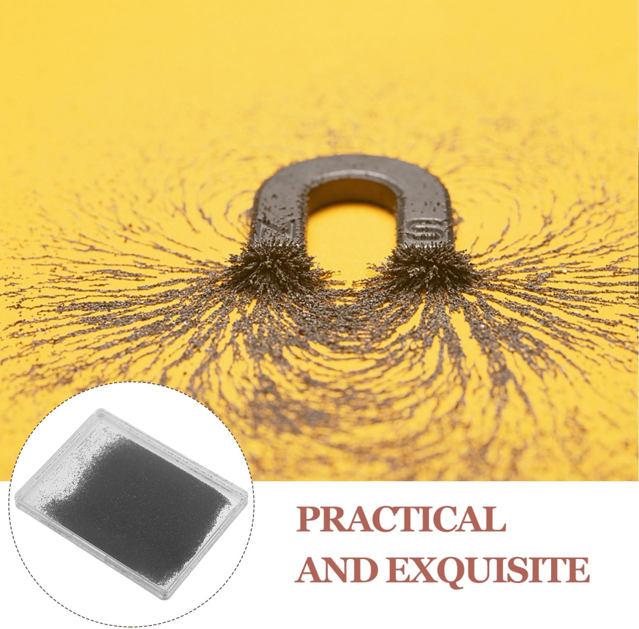 Totority 5pcs Iron Filings Magnetic Powder Comprehensive Magnetism Study Tools for Science Classrooms Physics Experiments Magnetic Field Demonstrations