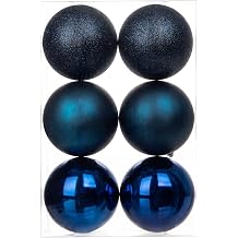 3.94" Large Christmas Balls Shatterproof Christmas Ornaments 6 Pcs Big Xmas Ornaments Balls for Xmas Tree Holiday Wedding Party Decoration