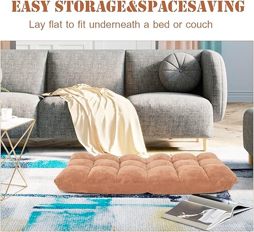 Miniatura 7 de KOMFOTT Silla de suelo, silla de suelo ajustable de 14 posiciones con soporte trasero, silla plegable acolchada para juegos para leer, jugar,