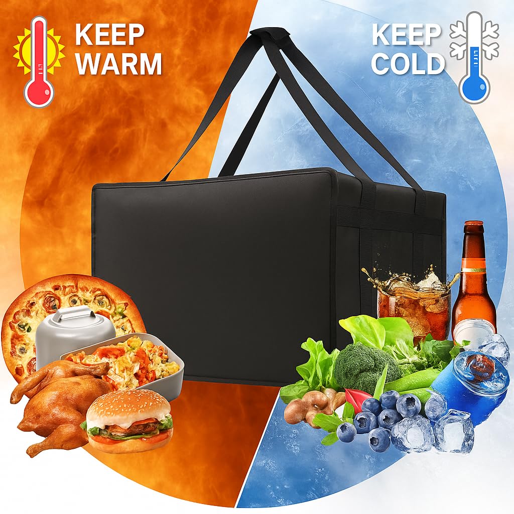 Insulated Pizza Delivery Bag For Carry Hot, Carrier Warmer, Insulated Food Delivery Bag Insulated Grocery Cooler Bags For Catering Doordash Commercial Food Warmers Red 1pk P 28508839