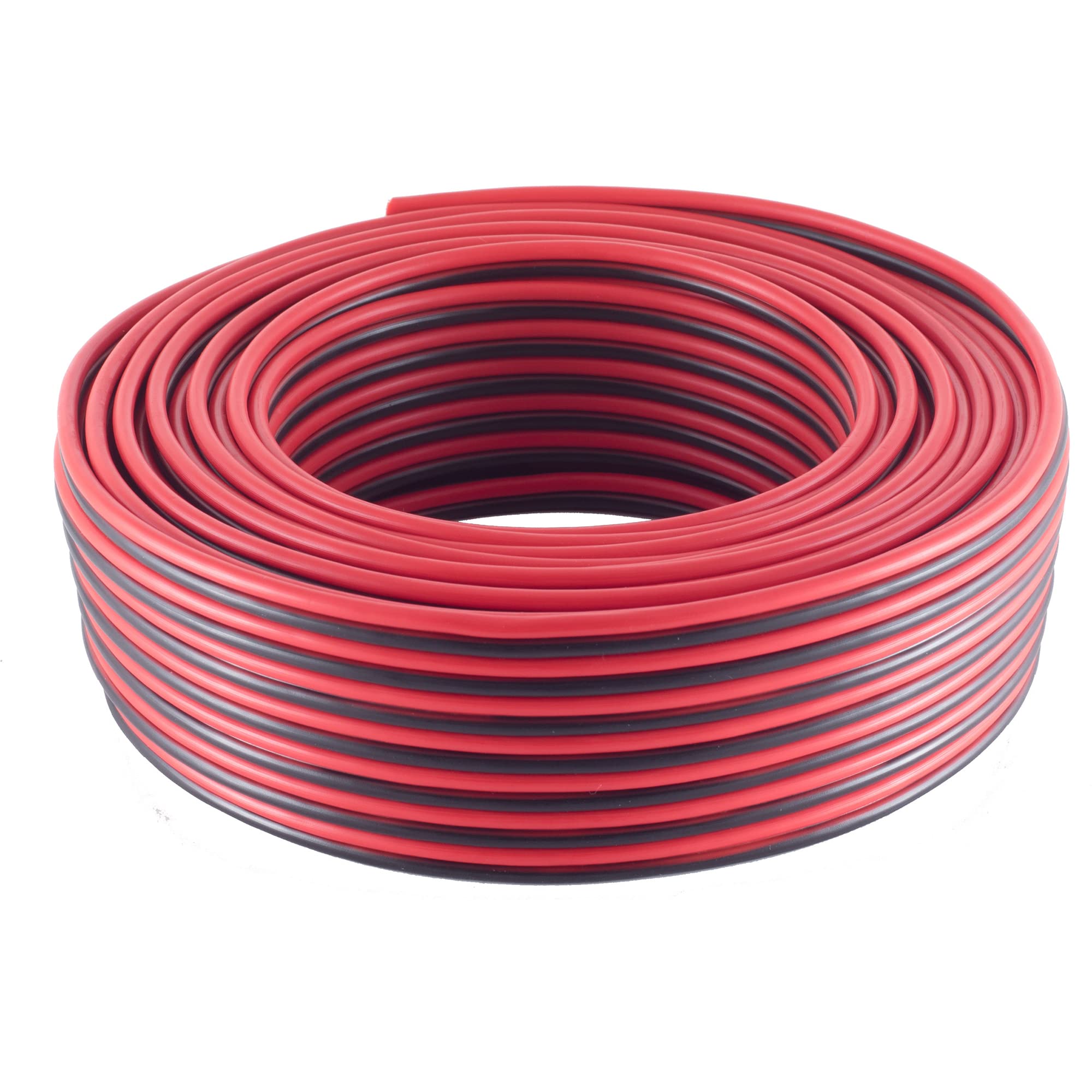 JAMEGA - Lautsprecherkabel Hifi Audio Kabel Auto Boxenkabel Boxen - mehrere Größen und Längen für Lautsprecher & Surround Systeme aus einer Kupferlegierung, 2 x 1,5mm², rot/schwarz, 100m