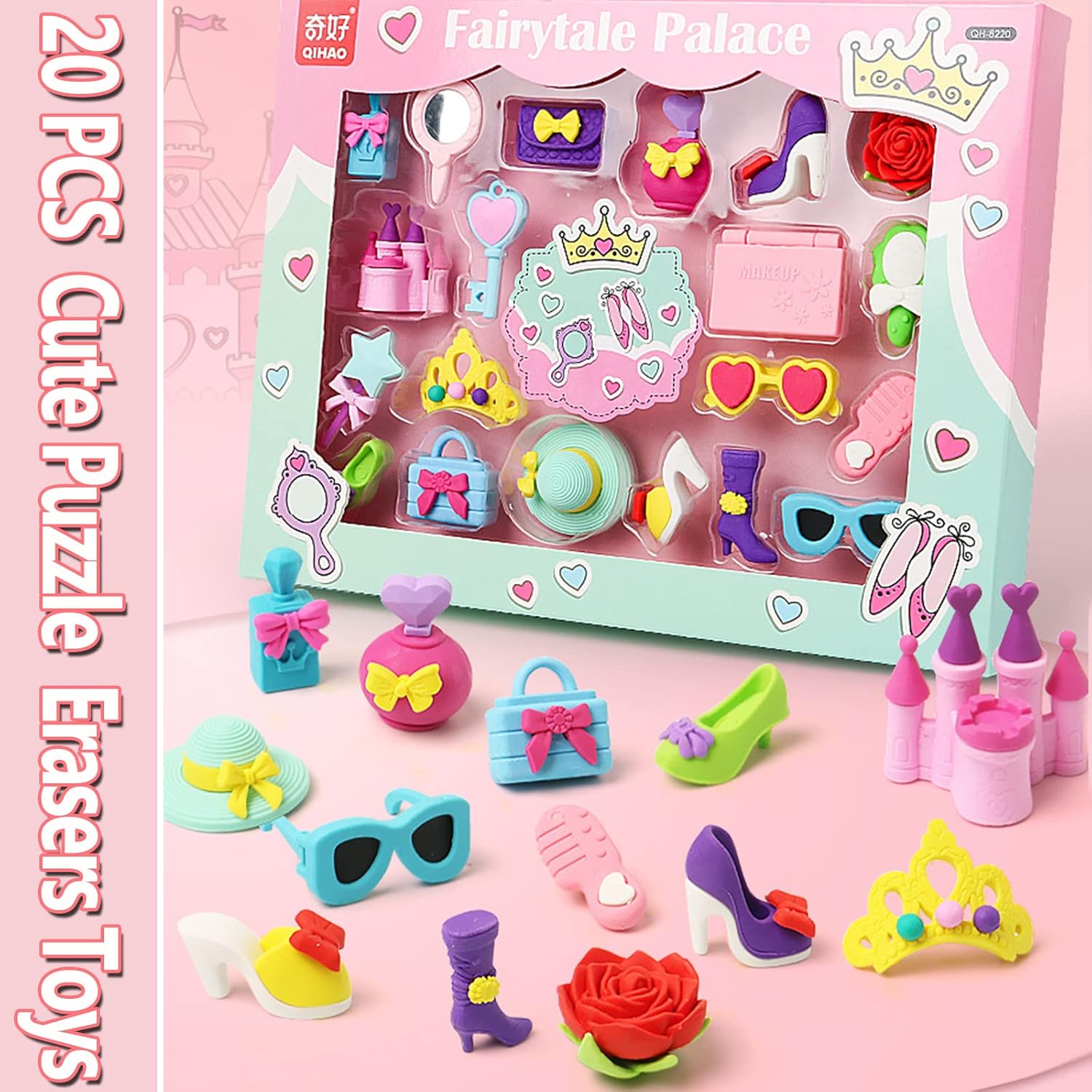 Animal Erasers Desk Pets for Kids Girls Pencil Erasers Puzzle Erasers Take Apart Eraser Toys for Christmas Birthday Party Gifts