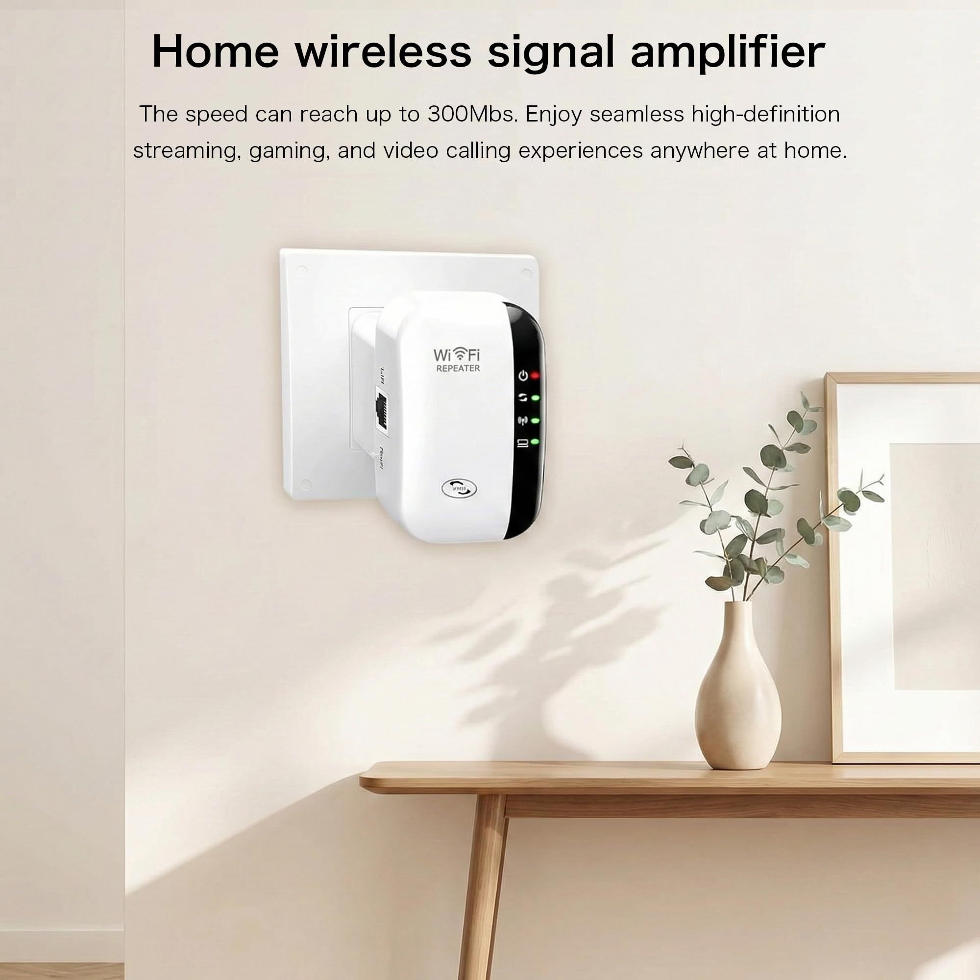 WiFi Extender Signal Booster for Home - Covers Up to 3000 Sq.Ft & 45 Devices - 300Mbps Wireless Internet Repeater with Ethernet Port, Quick Setup — view 6