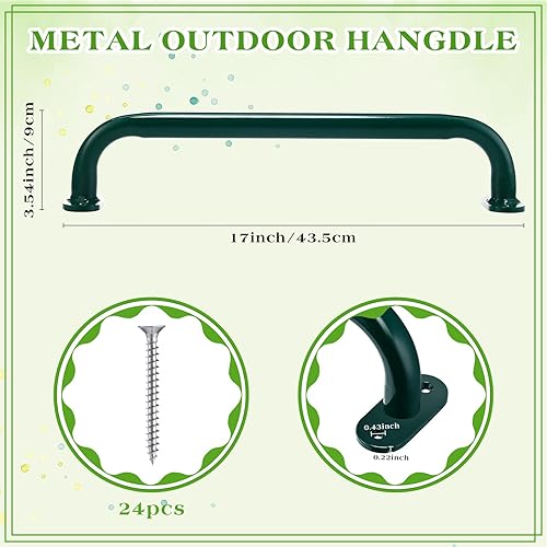 Miniatura 2 de Zonon Juego de 6 manijas de seguridad para patio de recreo de 17 pulgadas, juego de columpios de metal para niños, juego de columpios al aire libre,