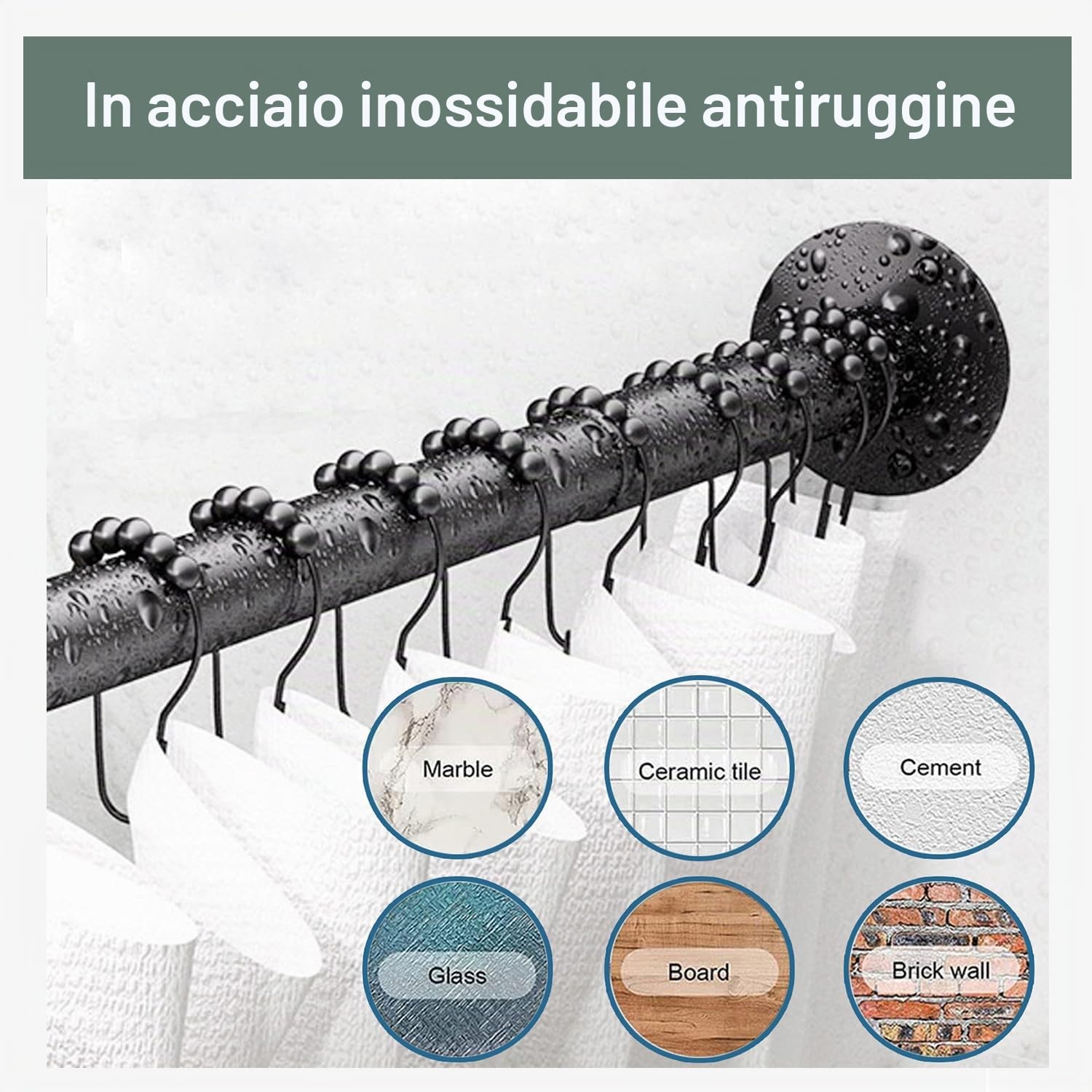 Bastone Tenda Doccia Angolare A Pressione Ad L Non Forata Asta per Tenda Doccia, Asta per Tenda da Doccia Estensibile Acciaio Inox Palo Telescopico Barra di Tensione per Bagno70 to 95cm x 90 to 130cm