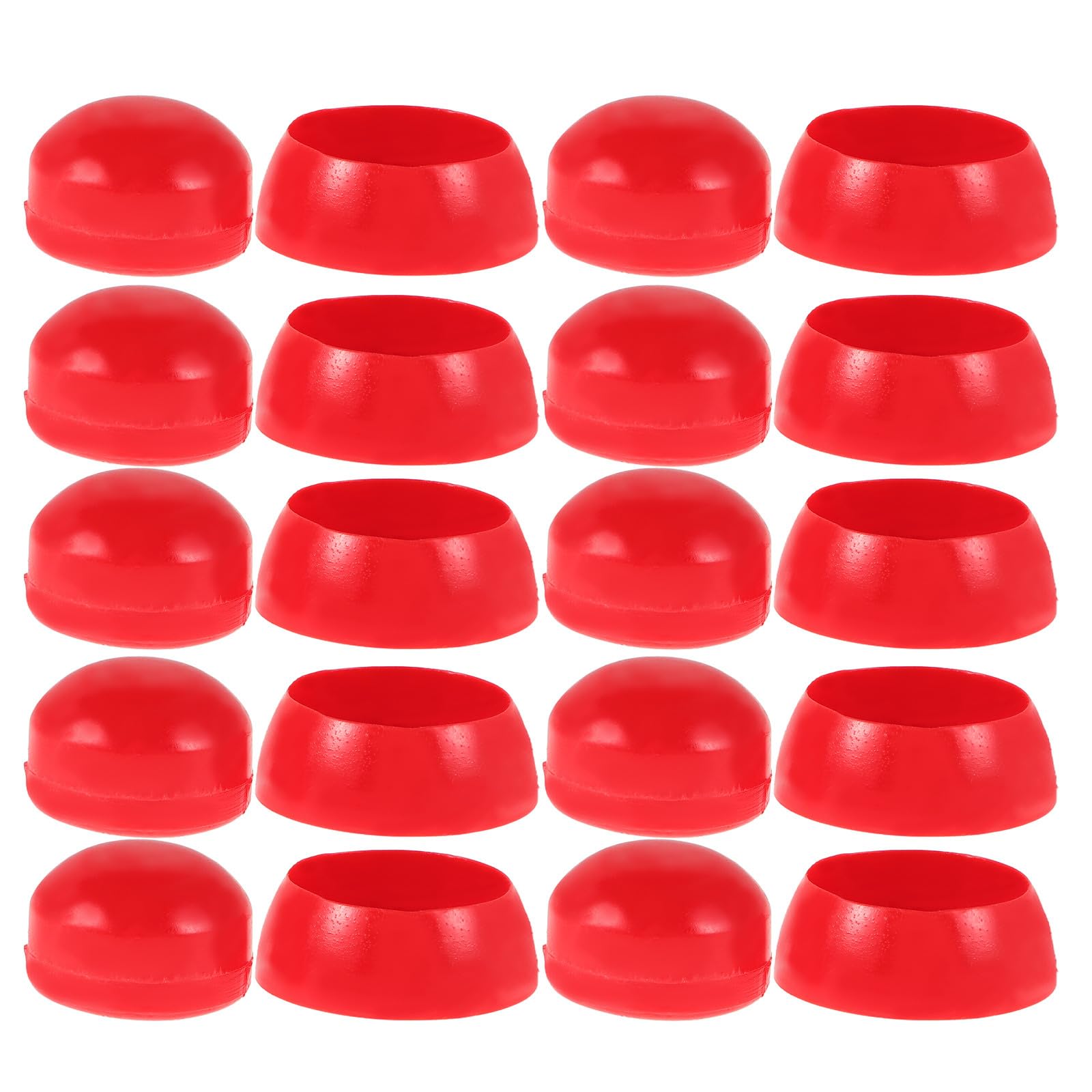 LABRIMP 50 Tapas Protectoras de Plástico para Tornillos y Tuercas M10, Resistentes Deformación, Seguras para Juegos Infantiles al Aire Libre, Color Rojo