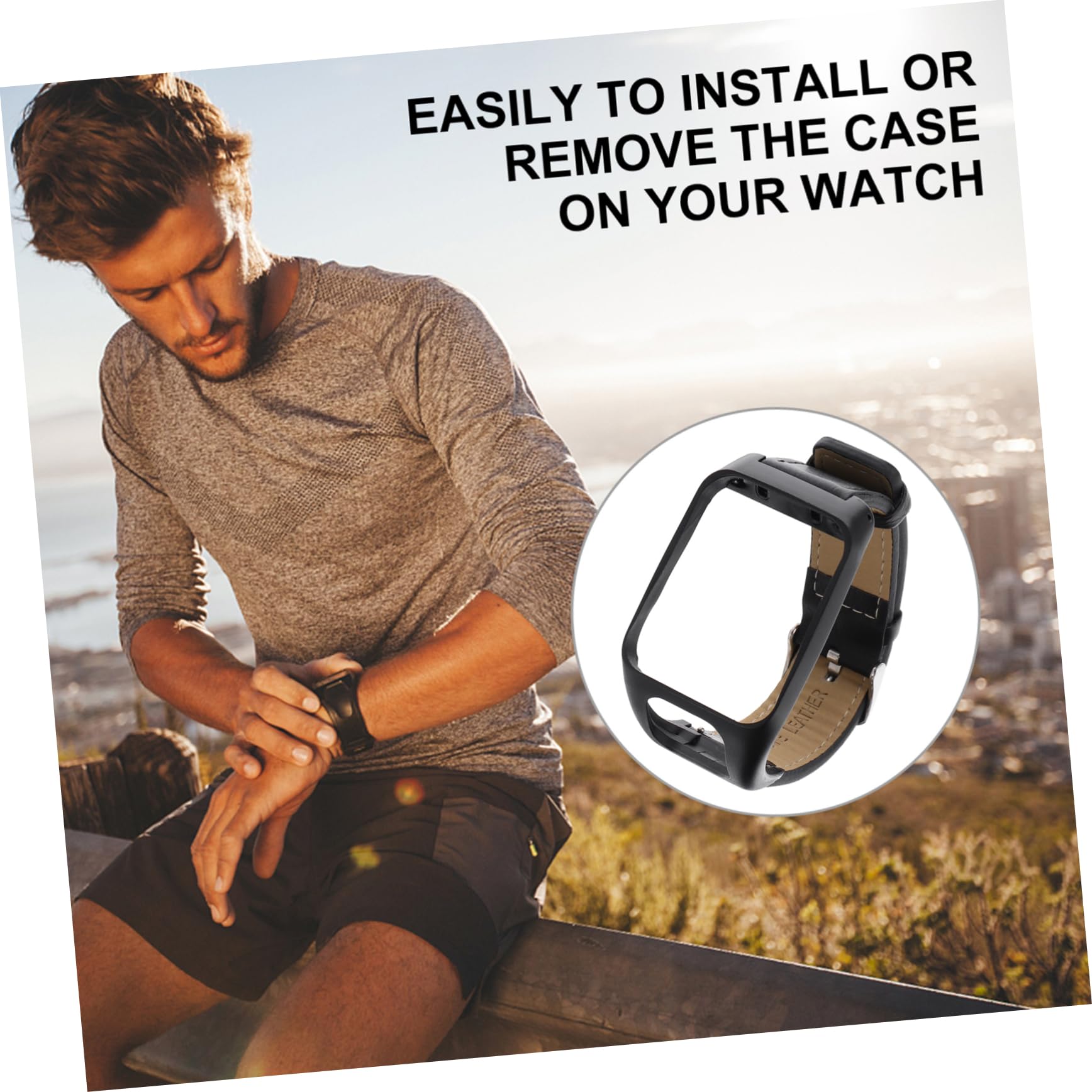 Homoyoyo Leather Watch Band Replacement for One Size Fits Comfortable Sturdy for Men