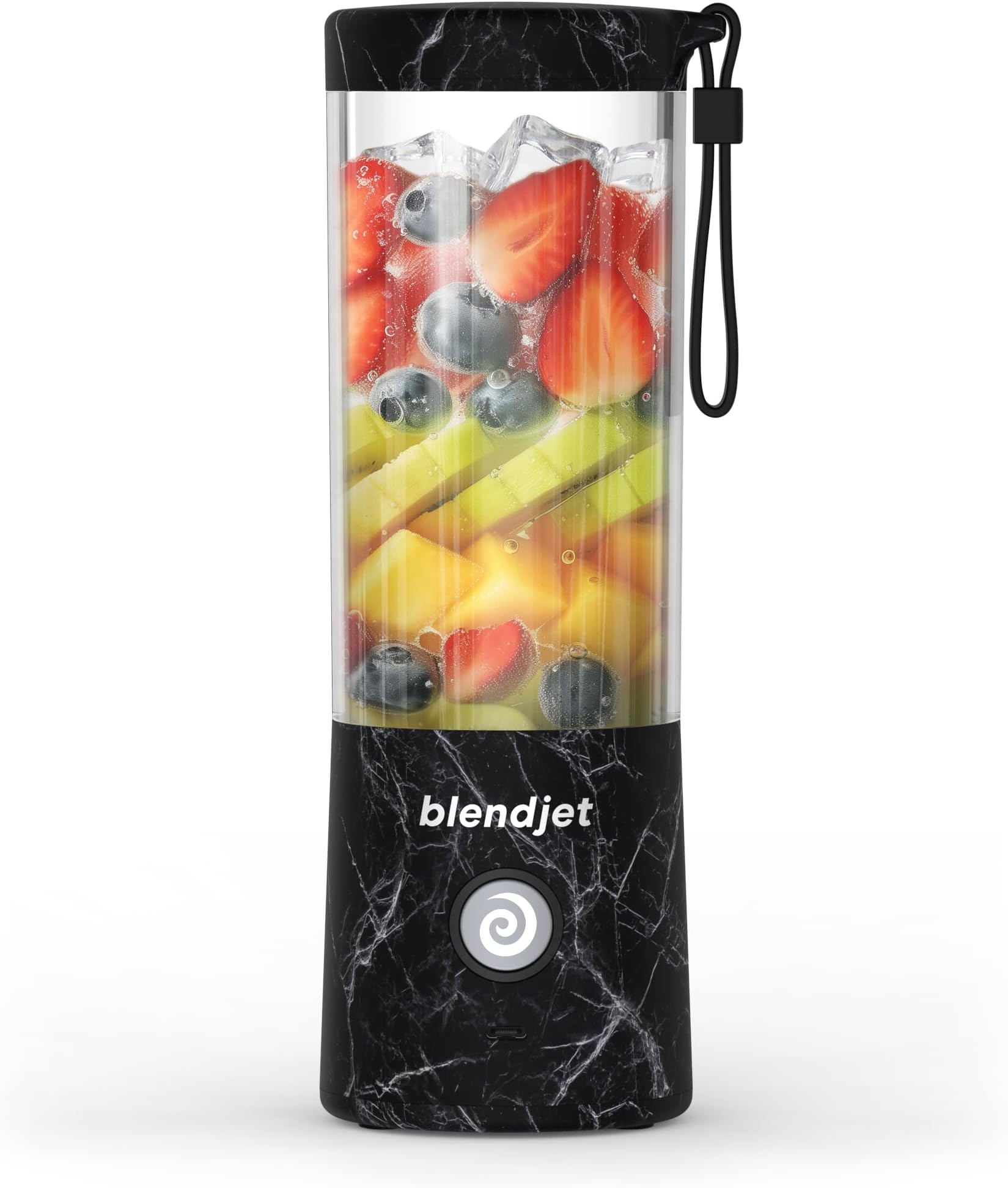BlendJet Portable Blender for Smoothies & Shakes - 16oz, Black, USB-C Rechargeable, Self Cleaning, Stainless Steel Blade, Cordless, Mini Travel Blender