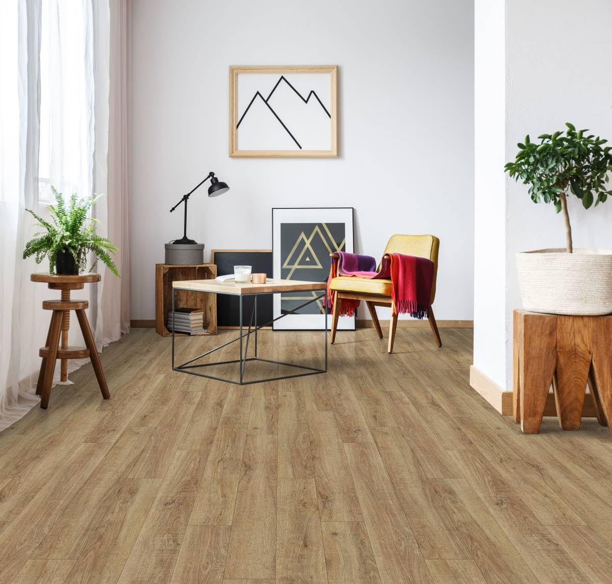 PVC Bodenbelag Vinylboden Selbstklebend ASCHE VALENCIA - 15,24 x 91,44 cm (16Stk./2,23 m²) - Selbstklebende Vinylplanken, Laminat Dielen – Gewaschen, Rutschfest, Wasserfest