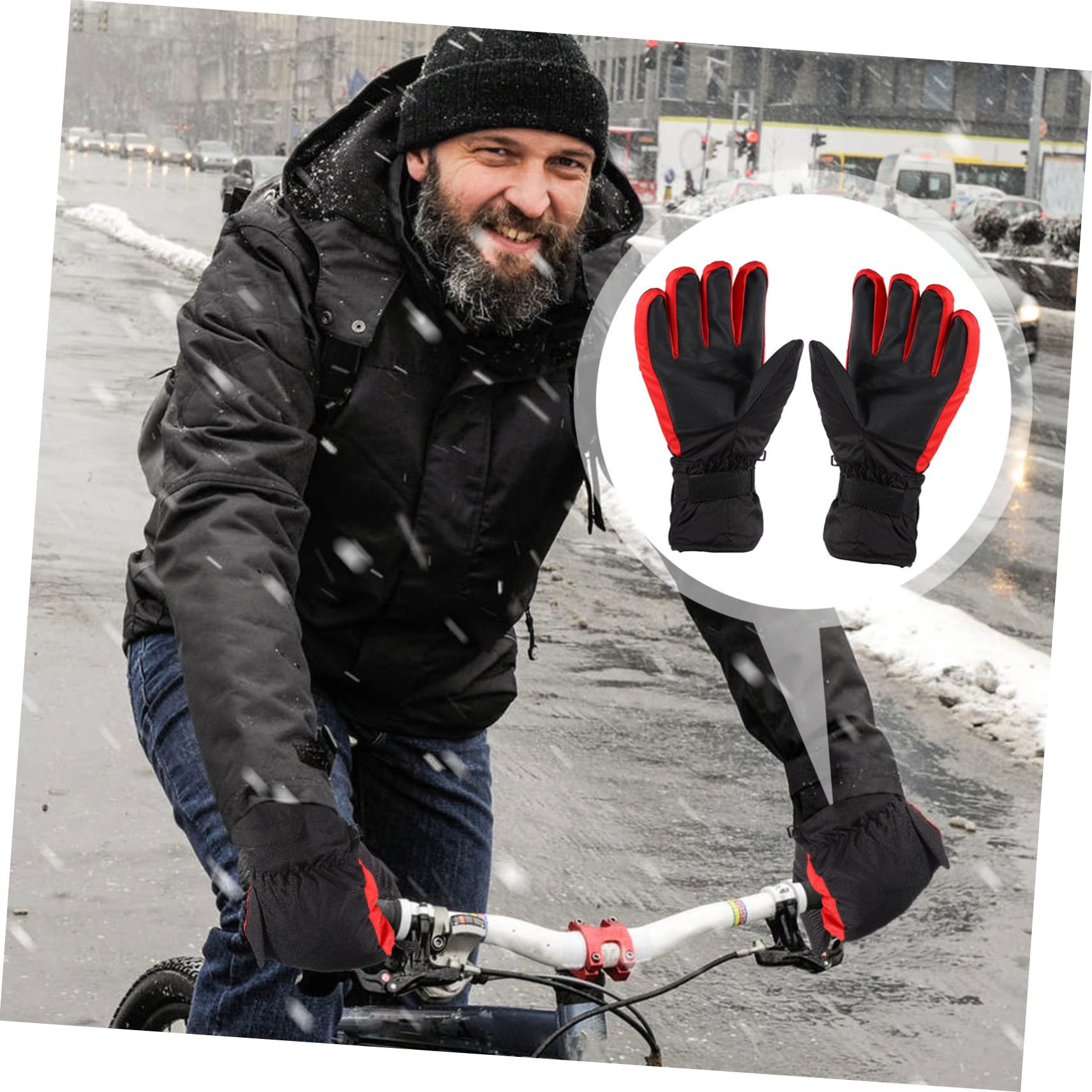 Toyvian Guanti Elettrici Riscaldabili 4.5v 1 Paio in Poliestere Neri | Scaldamani Portatile per Outdoor e Sci, Riscaldamento Uniforme su Tutta la Mano, Versione 4.5v