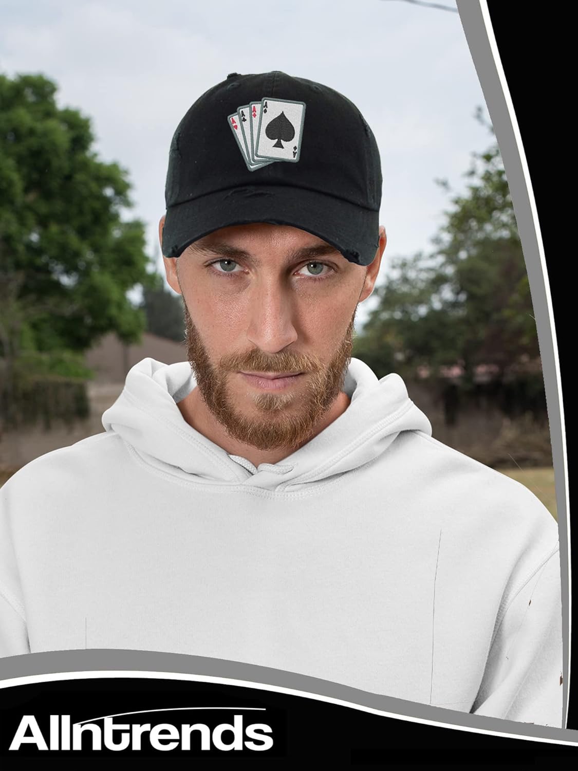 Ace Embroidered Dad Hat 4 Aces Poker Vintage Adjustable Embroidery Cards Graphic Cap - Image 2