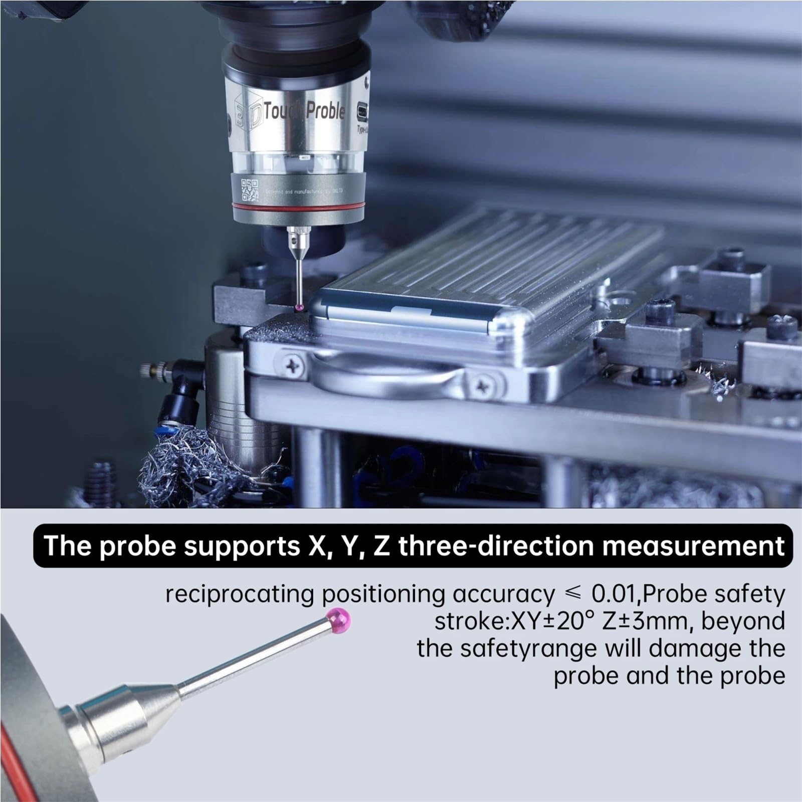 Wyszukiwarka krawędzi 3D V6 Anti-Roll 3D Edge Finder Frezarka CNC Touch Probe do wyszukiwania centrum WP-500 (pełny zestaw)