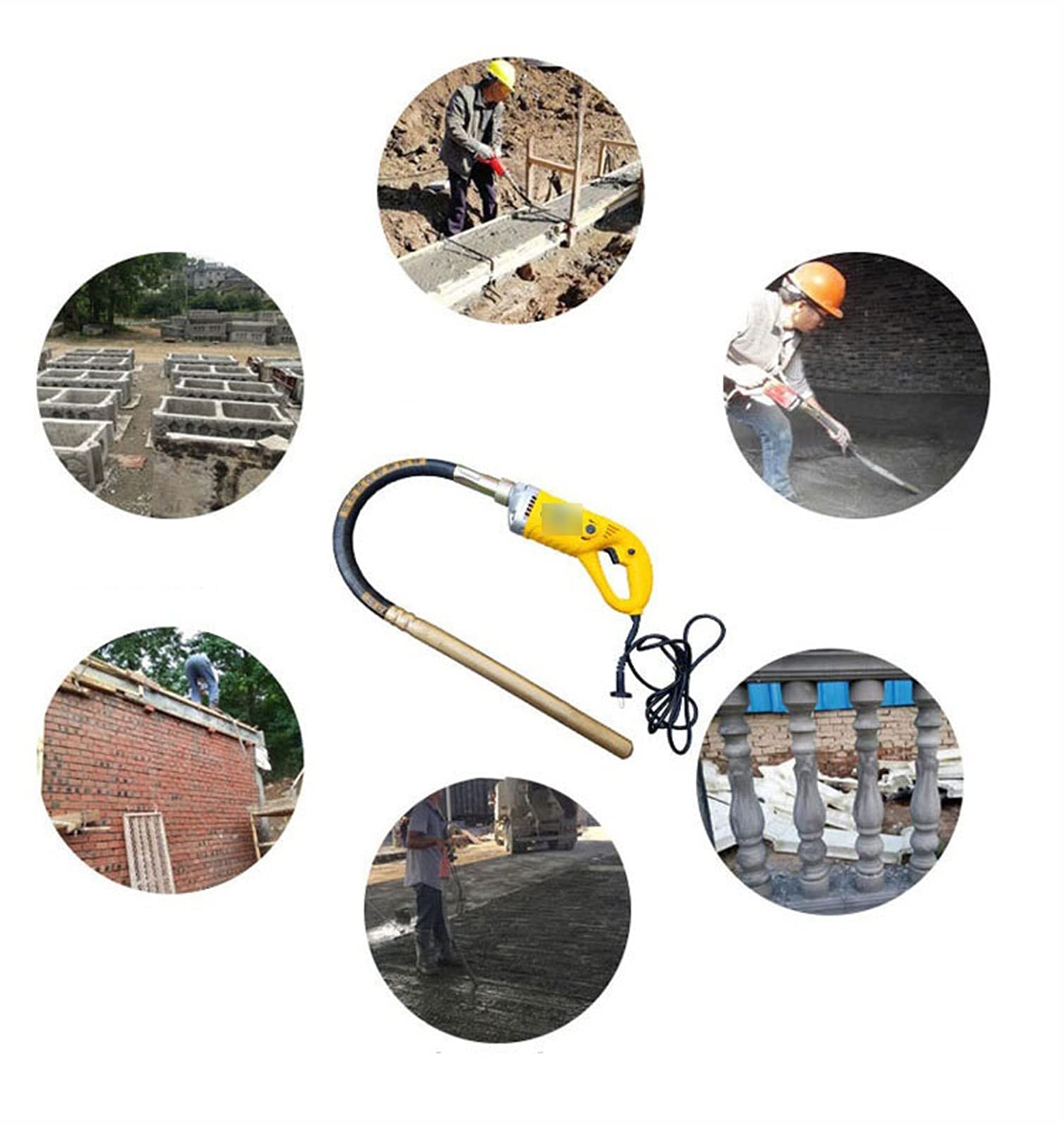 Betonmischer, Handmacht Betonvibratoren Zementblaseentferner mit 1m 1,2 m 1,5m. Kupferstangenbetonwerkzeuge(800W motor (without rod))