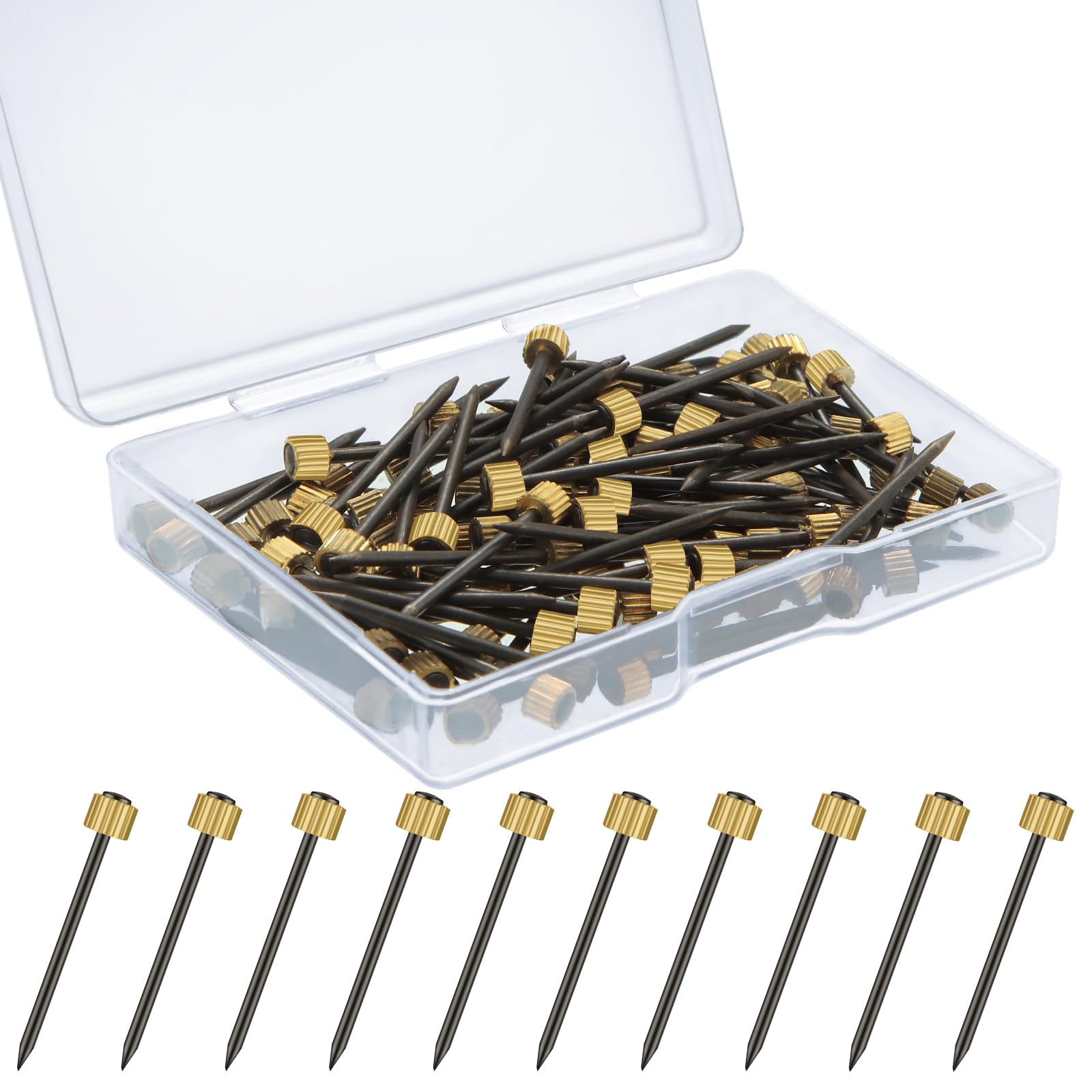 Hotop 100 Pieces Picture Hanging Nails 0.16 x 0.98 Inch Wall Decorative Painting Nails Hanging Pictures Frame Art Hanger Hardware Tool Holds up to 5-