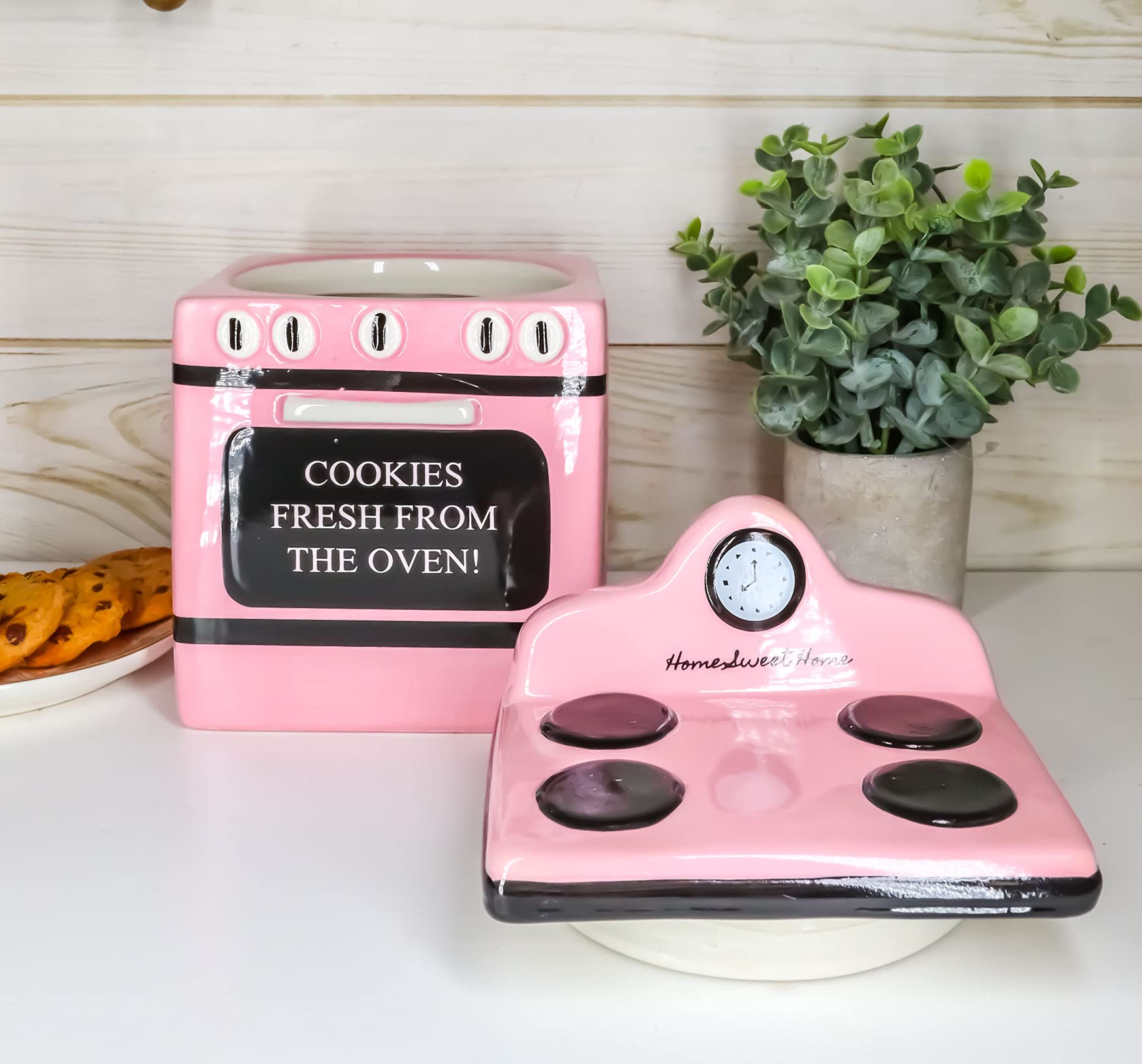 Vintage Pink Oven Cookie Jar - Ceramic Kitchen Decor -8