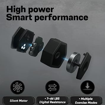 Smart Home Gym - Portable Home Gym Equipment with Digital Resistance 7-66 lbs | Single Motor Electronic Cable Machine for Strength Training | Compact Motorized Adjustable Weight Fitness System