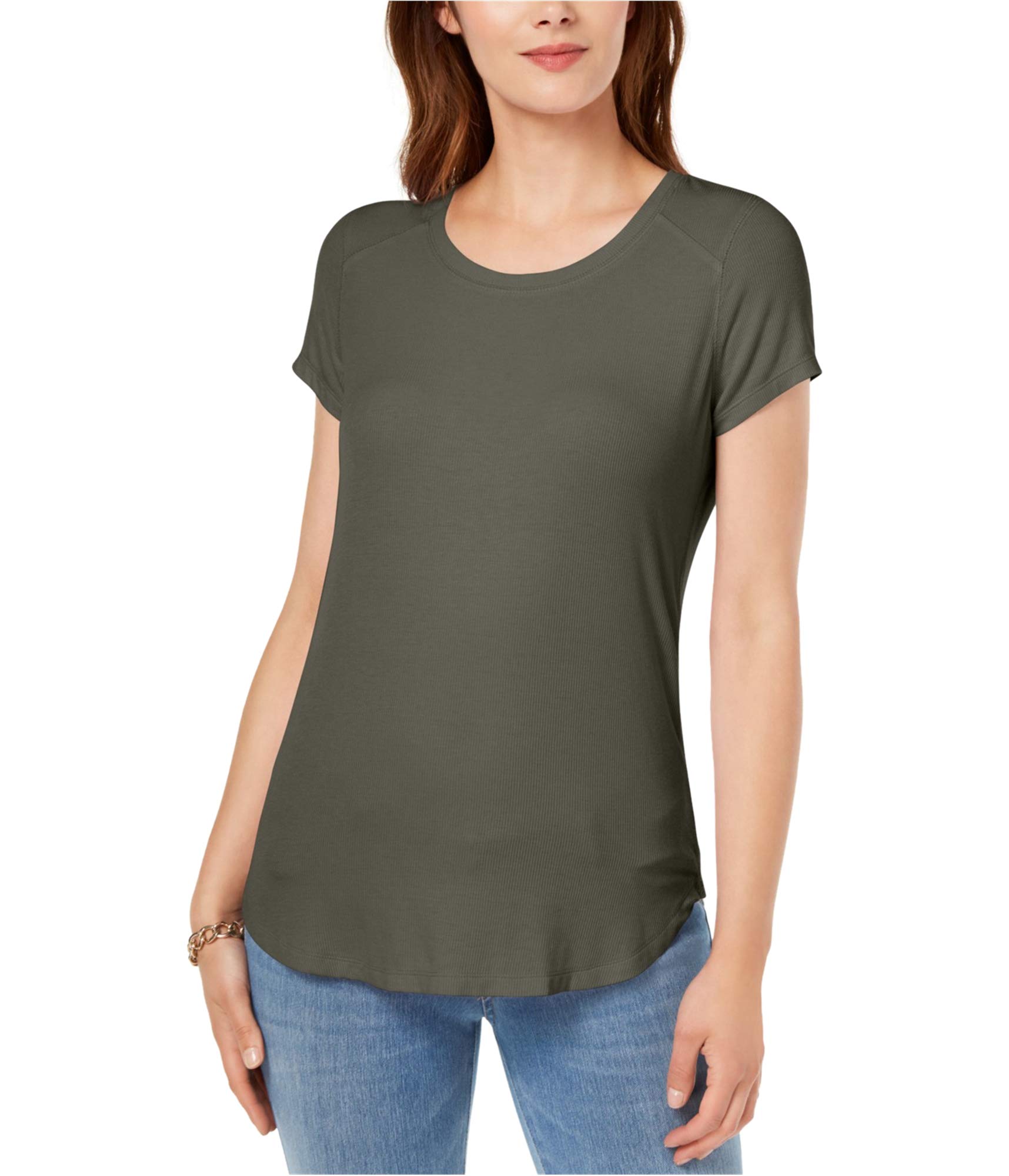I-N-C Womens Bloom Basic T-Shirt