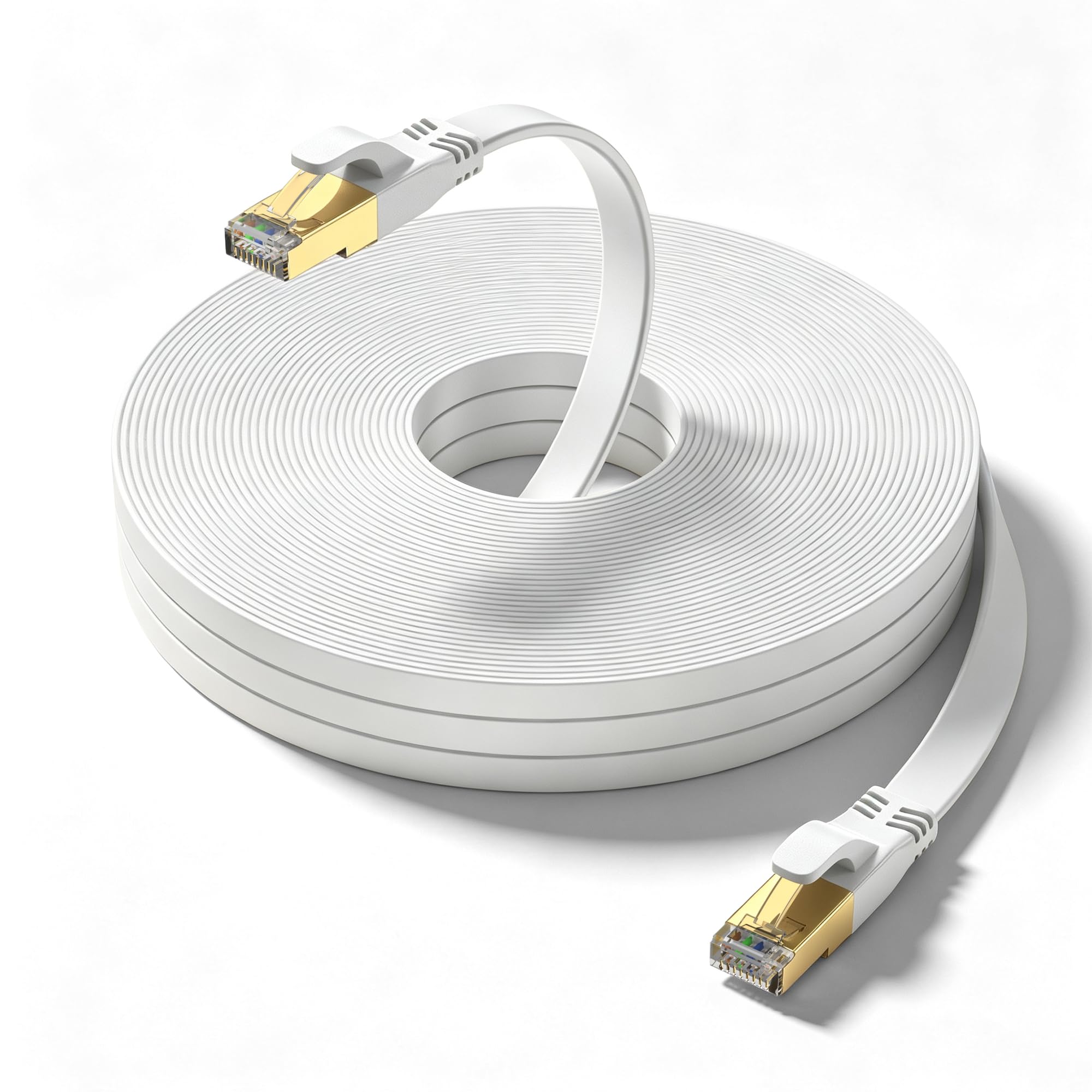 Cat 8 Ethernet-Kabel 50M, Hochgeschwindigkeits-Netzwerkkabel für den Außen- und Innenbereich, SFTP-vergoldeter RJ45-Stecker, 40Gbit/s, 2000 MHz, Patchkabel