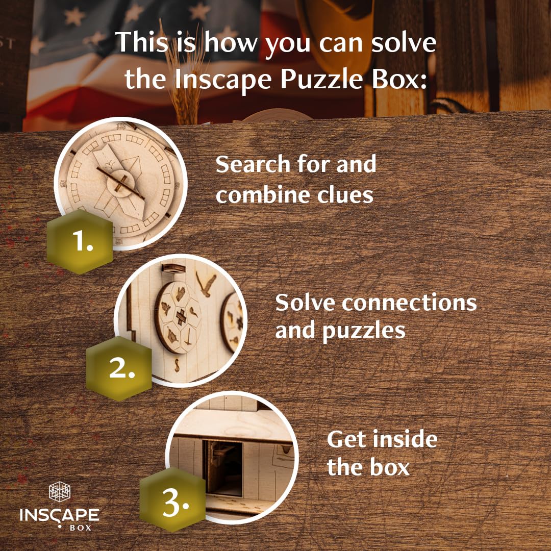 INSCAPE Wild West Riddles - Puzzle Box - Escape Room in a Box for