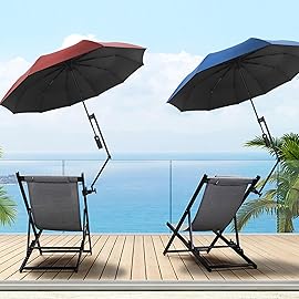 XLINGZA UPF 50+ Beach Umbrella with Adjustable Universal Clamp