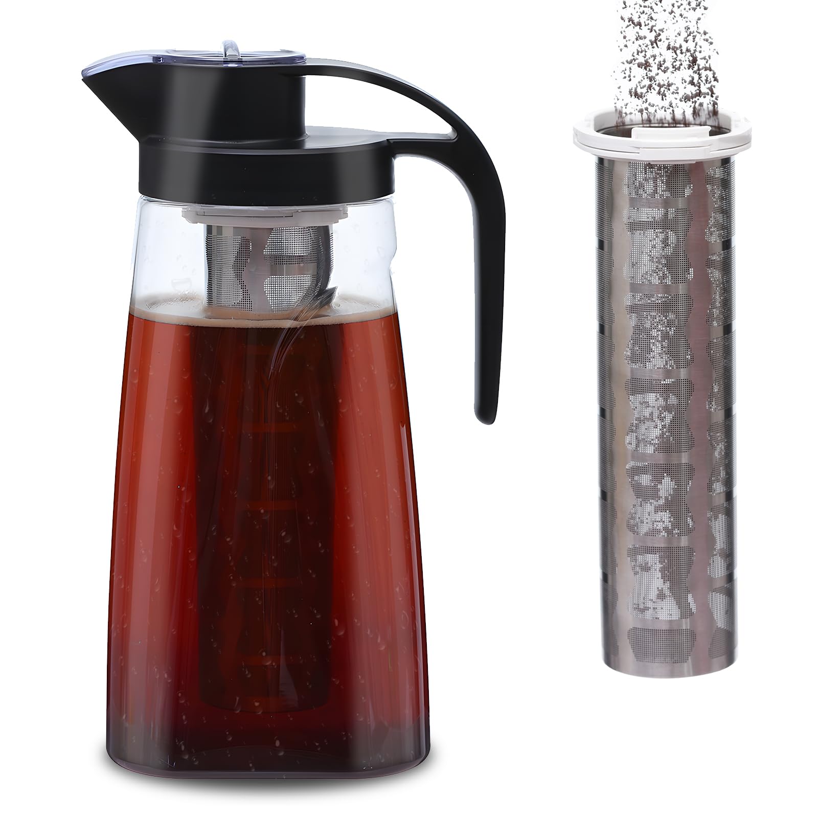 Photo 1 of 70oz/2L Cold Brew Coffee Maker with Stainless Steel Fine-mesh Filter, Leak-proof Tritan Plastic Tea Pitcher, BPA-FREE Iced Coffee/Tea Maker, 8 Cups Capacity